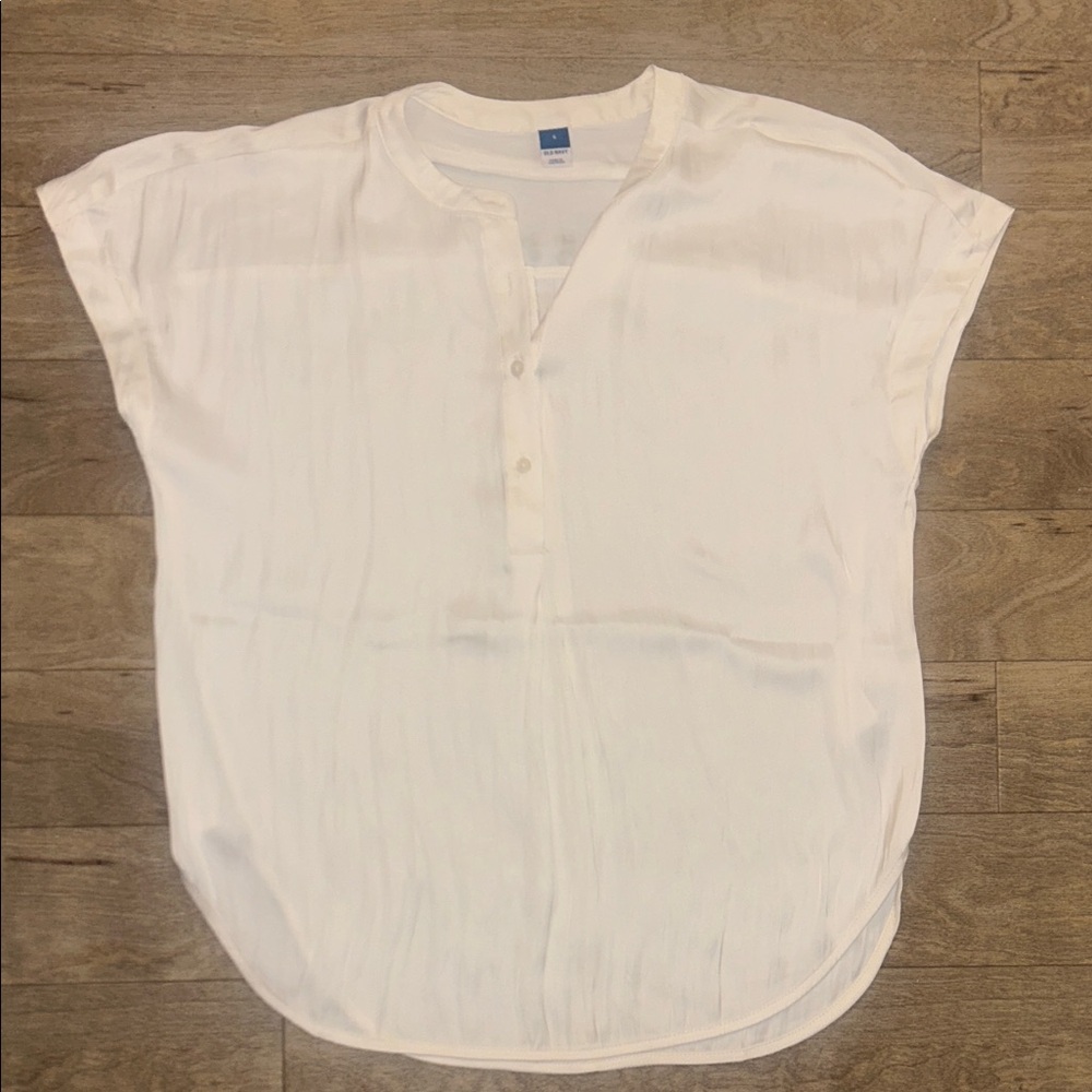 Old Navy Cream Button-Down Women's Shirt